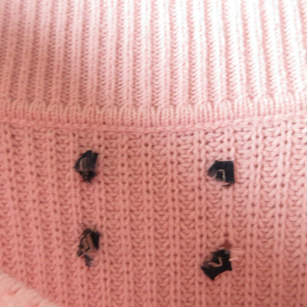Abercrombie & Fitch V Neck Rib Knit Sweater Size S Soft Pink Pullover - Picture 4 of 10